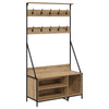 Vidaxl kledingrek artisan eiken 100 x 41 x 184 cm bewerkt hout