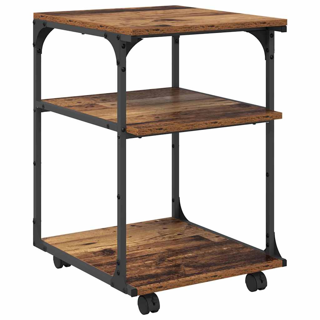Vidaxl printerstand oud hout 43 x 48 x 64 cm bewerkt hout