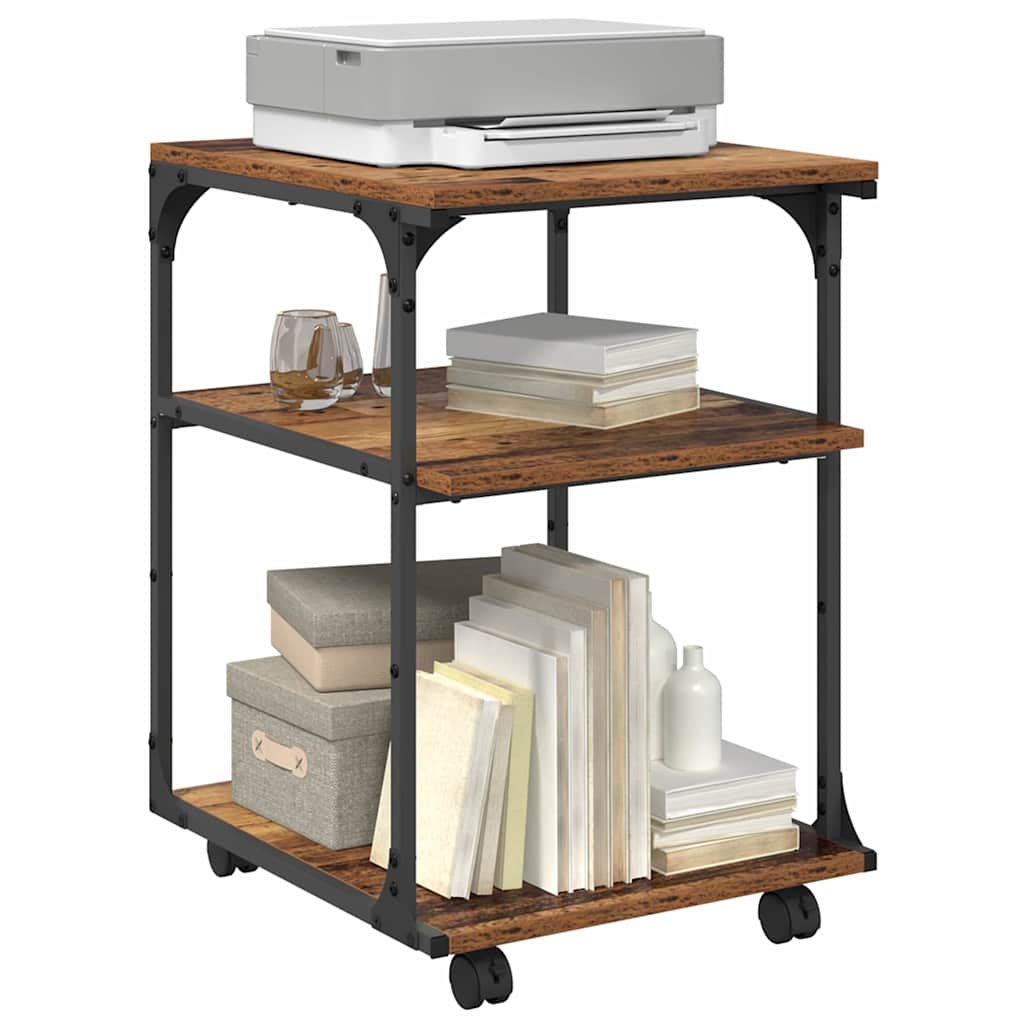 Supporto per stampante Vidaxxl in legno vecchio 43 x 48 x 64 cm in legno lavorato
