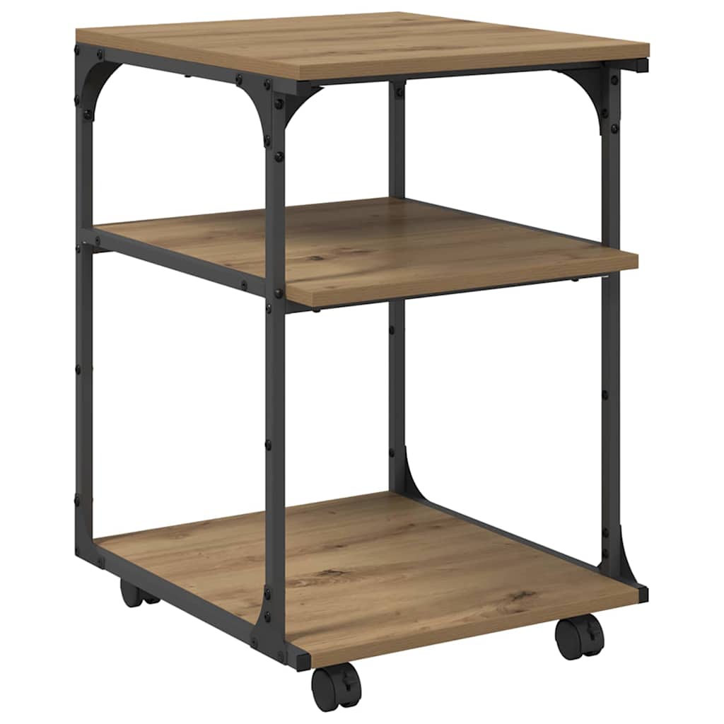 Vidaxxl soporte para impresora roble artesanal 43 x 48 x 64 cm madera contrachapada