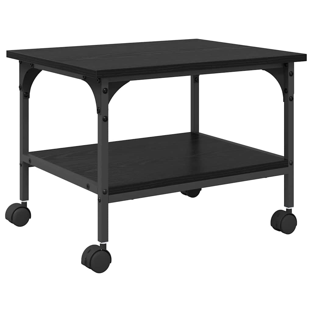 Vidaxxl soporte para impresora roble negro 50 x 40 x 38 cm madera contrachapada