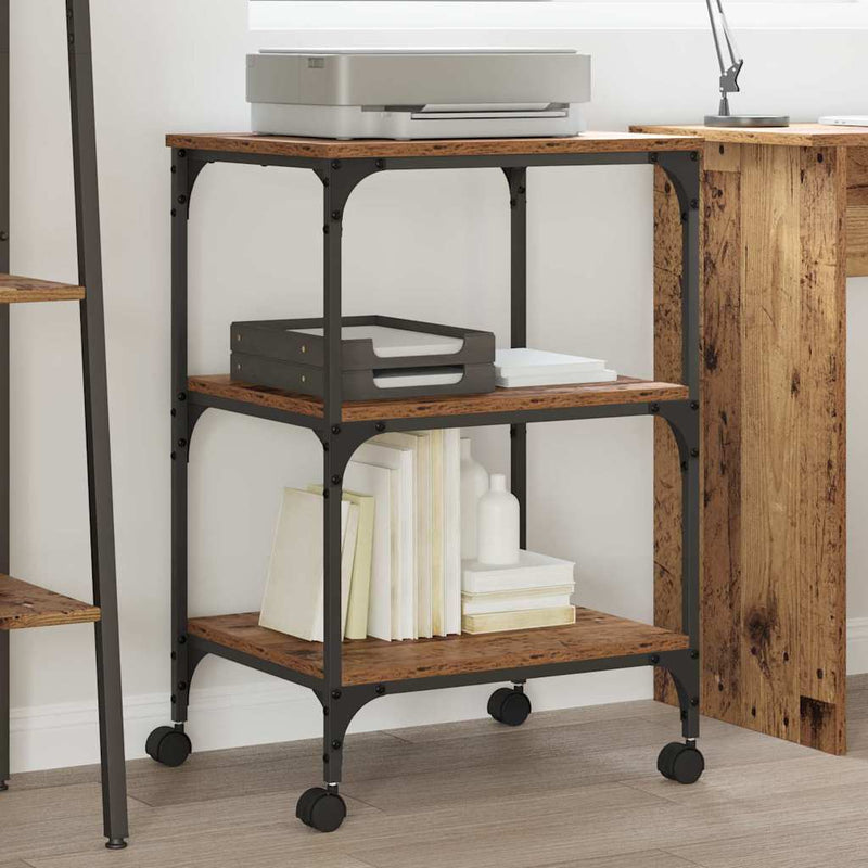 Supporto per stampante Vidaxxl in legno vecchio 50 x 41 x 75 cm in legno lavorato