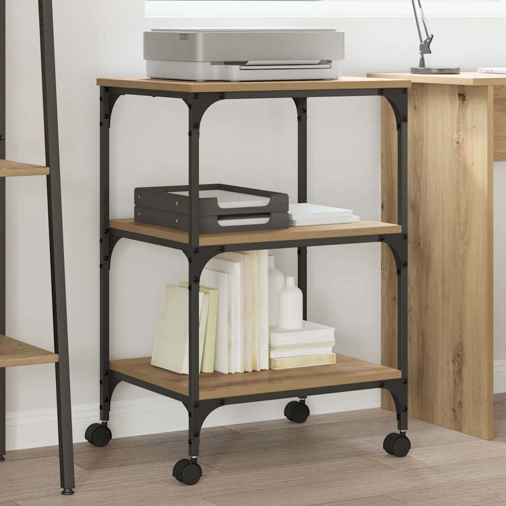Supporto per stampante Vidaxxl rovere artigianale 50 x 41 x 75 cm in MDF