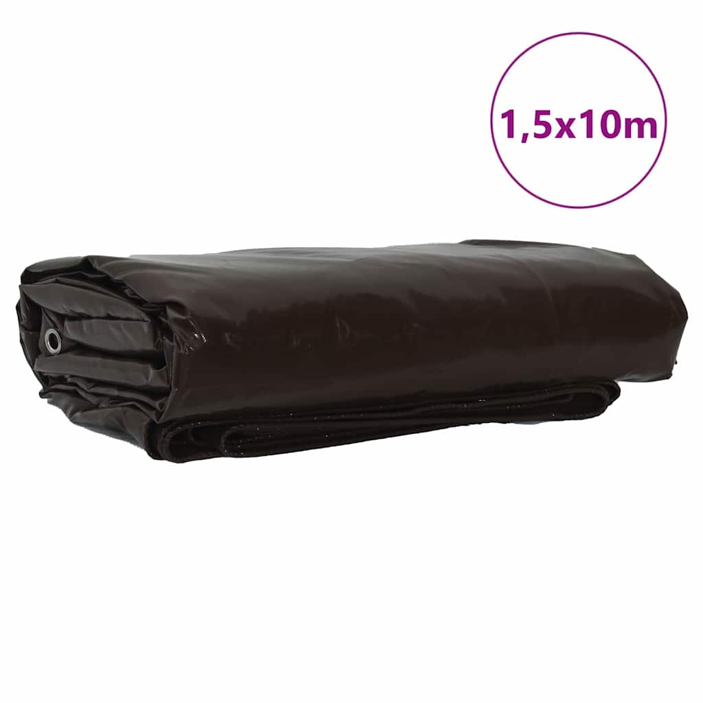 Telo Vidaxl 650 g m² marrone 1,5 x 10 m tela con rivestimento in PVC