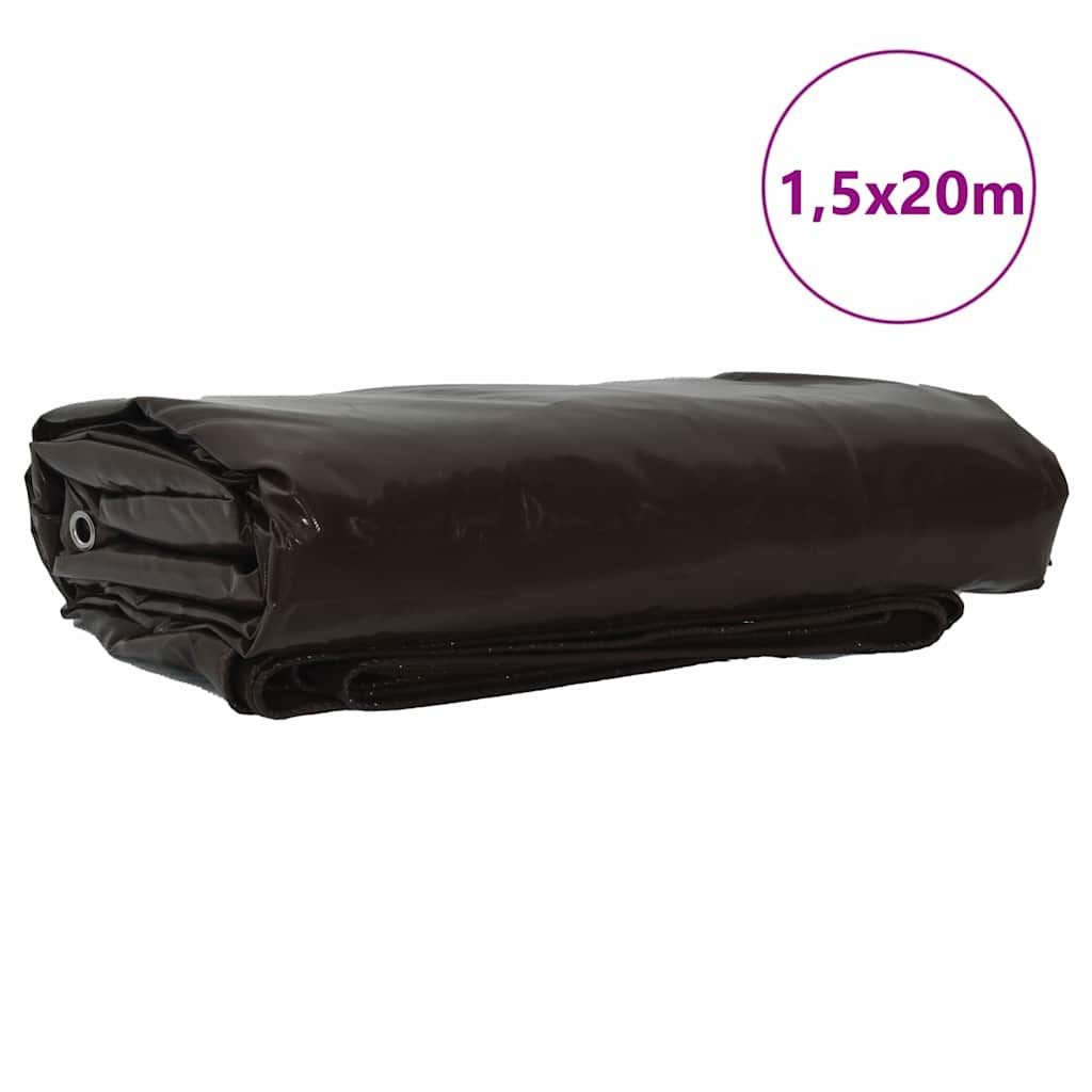 Lona vidaxl 650g m² marrón 1,5 x 20 m lona con revestimiento de PVC