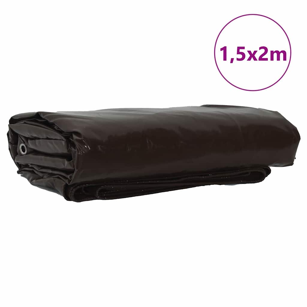 Telo Vidaxl 650 g m² tela marrone 1,5 x 2 m con rivestimento in PVC