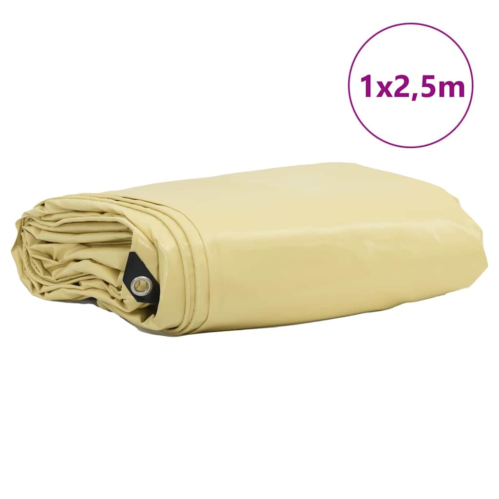 Vidaxl zeil 650g m² beige 1 x 2,5 m canvas met pvc-coating