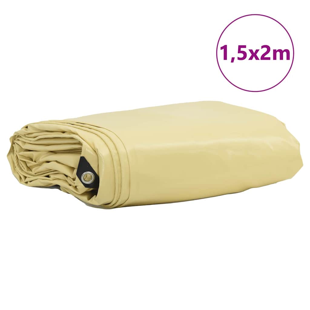 Vidaxl zeil 650g m² beige 1,5 x 2 m canvas met pvc-coating