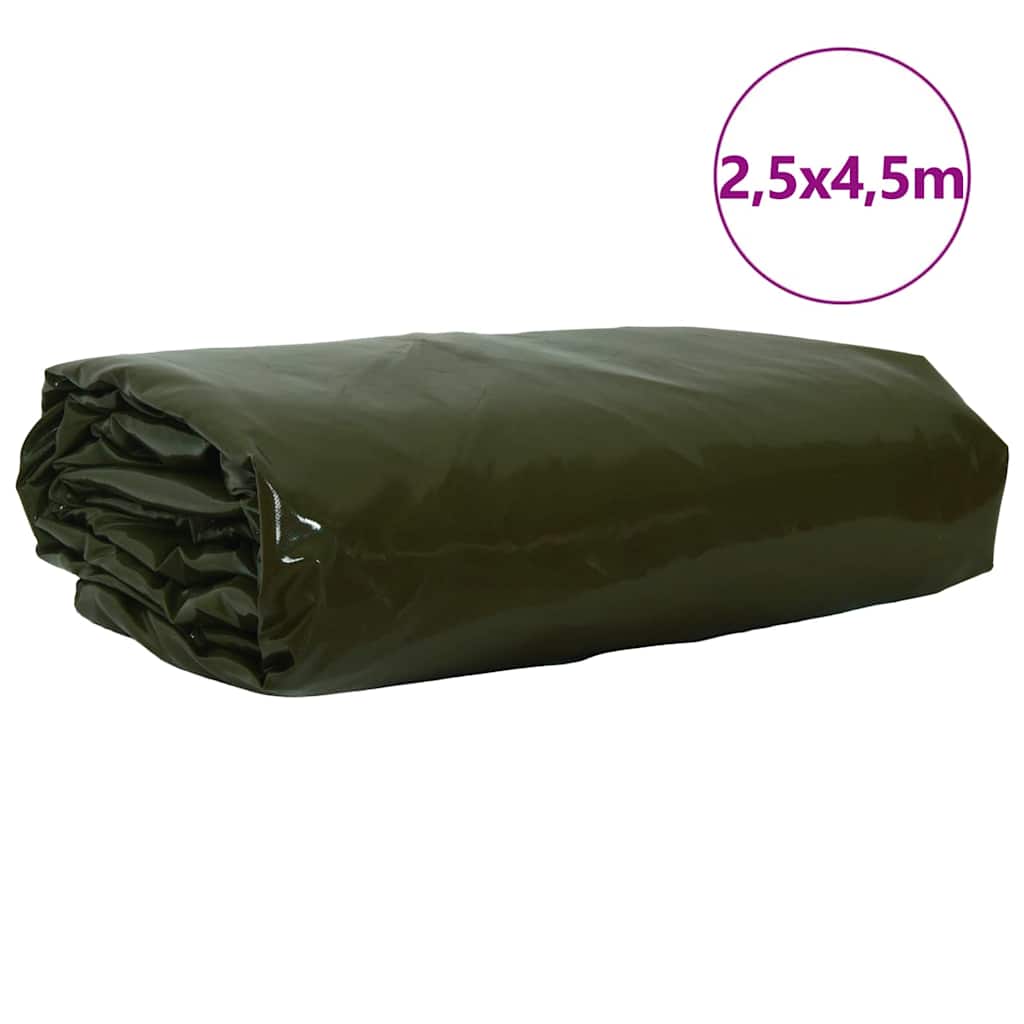 Vidaxl zeil 650g m² olijf groen 2,5 x 4,5 m canvas met pvc-coating
