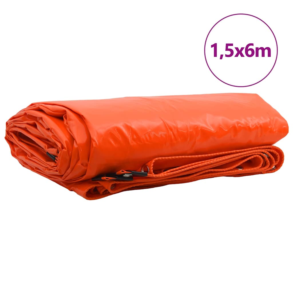 Lona vidaxl 650g m² naranja 1,5 x 6 m lona con revestimiento de PVC