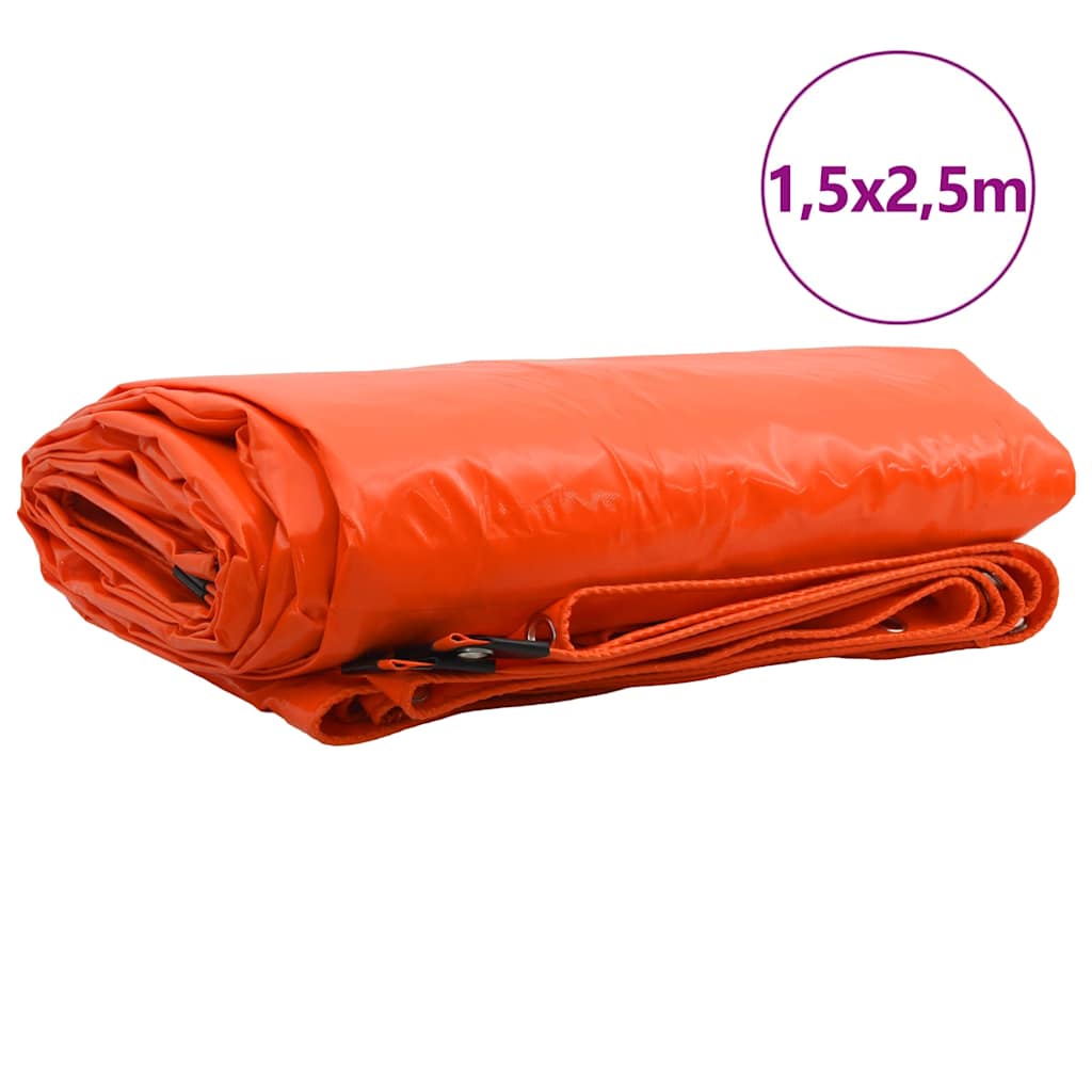 Vidaxl zeil 650g m² oranje 1,5 x 2,5 m canvas met pvc-coating