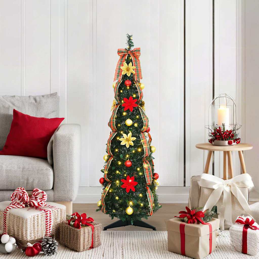 Albero di Natale artificiale Vidaxx con 50 LED con PVC standard verde 125 cm