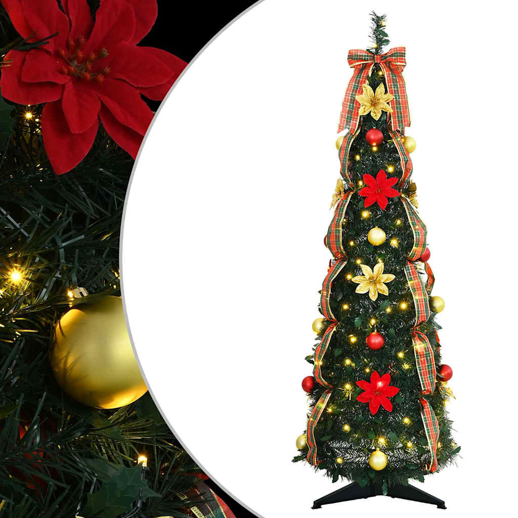 Albero di Natale artificiale Vidaxx con 50 LED con PVC standard verde 125 cm