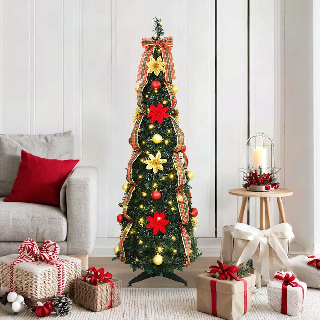 Albero di Natale artificiale Vidaxx con 100 LED con PVC standard verde 155 cm