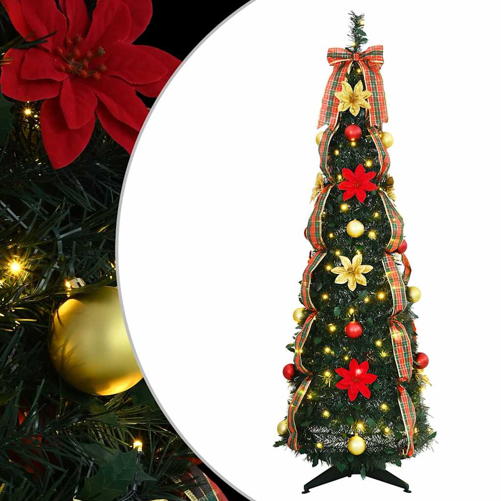 Albero di Natale artificiale Vidaxx con 100 LED con PVC standard verde 155 cm