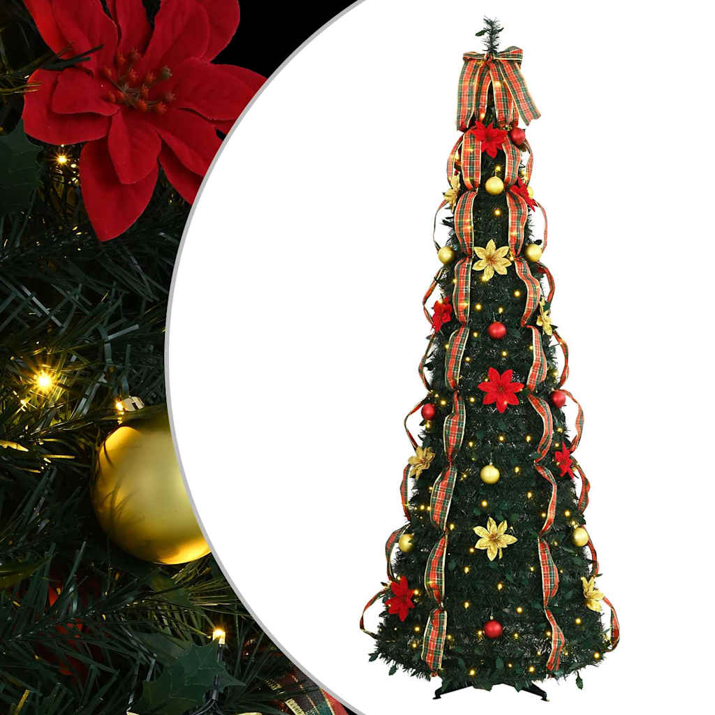 Árbol de Navidad artificial vidaxx con 150 LED con PVC verde estándar de 185 cm