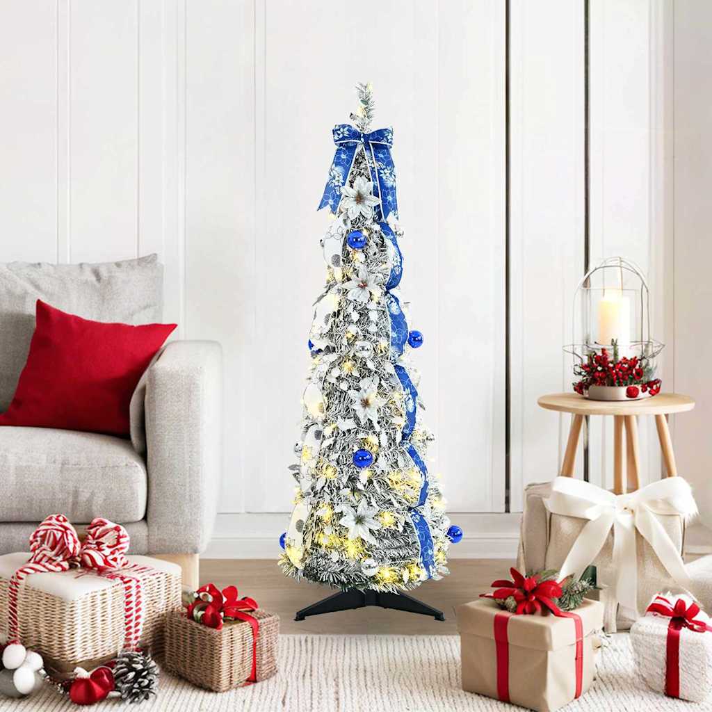 Árbol de Navidad artificial Vidaxx con 50 LED con PVC blanco estándar de 120 cm