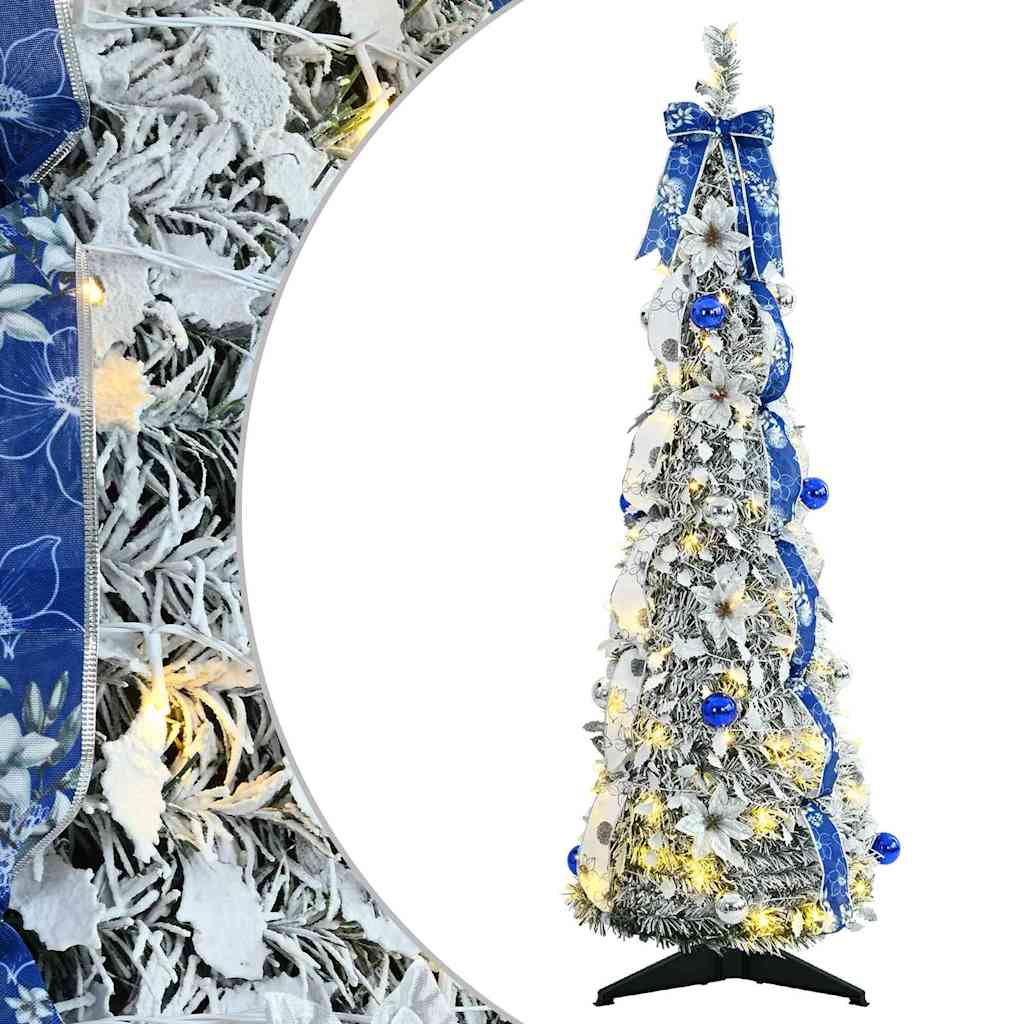 Árbol de Navidad artificial Vidaxx con 50 LED con PVC blanco estándar de 120 cm
