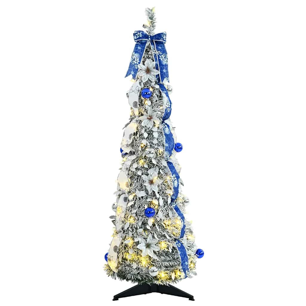 Árbol de Navidad artificial Vidaxx con 50 LED con PVC blanco estándar de 120 cm