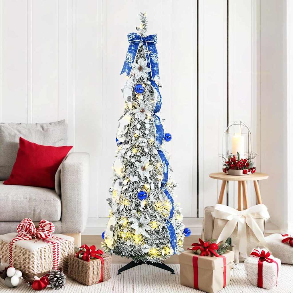 Árbol de Navidad artificial vidaxx con 100 LED con PVC blanco estándar de 150 cm