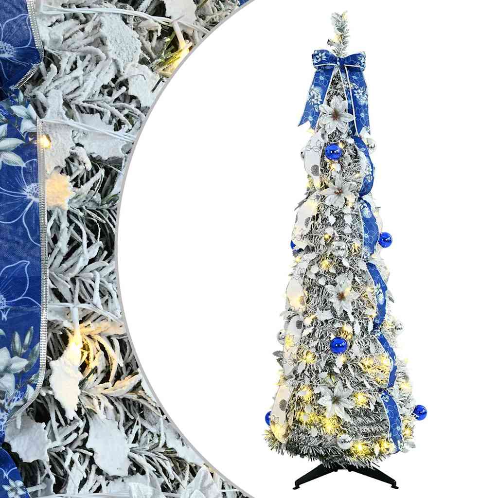 Árbol de Navidad artificial vidaxx con 100 LED con PVC blanco estándar de 150 cm