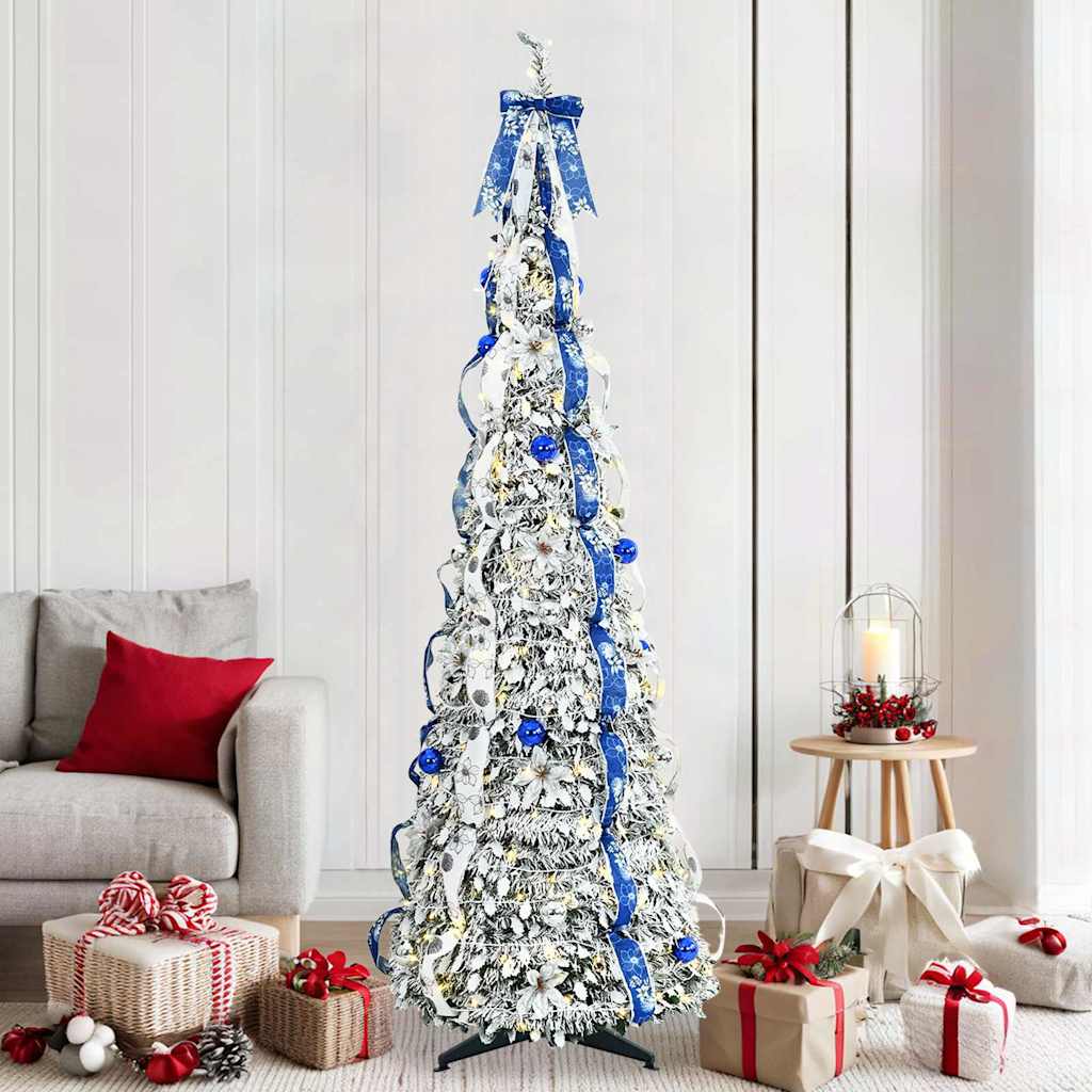 Albero di Natale artificiale Vidaxx con 200 LED con PVC standard bianco da 210 cm