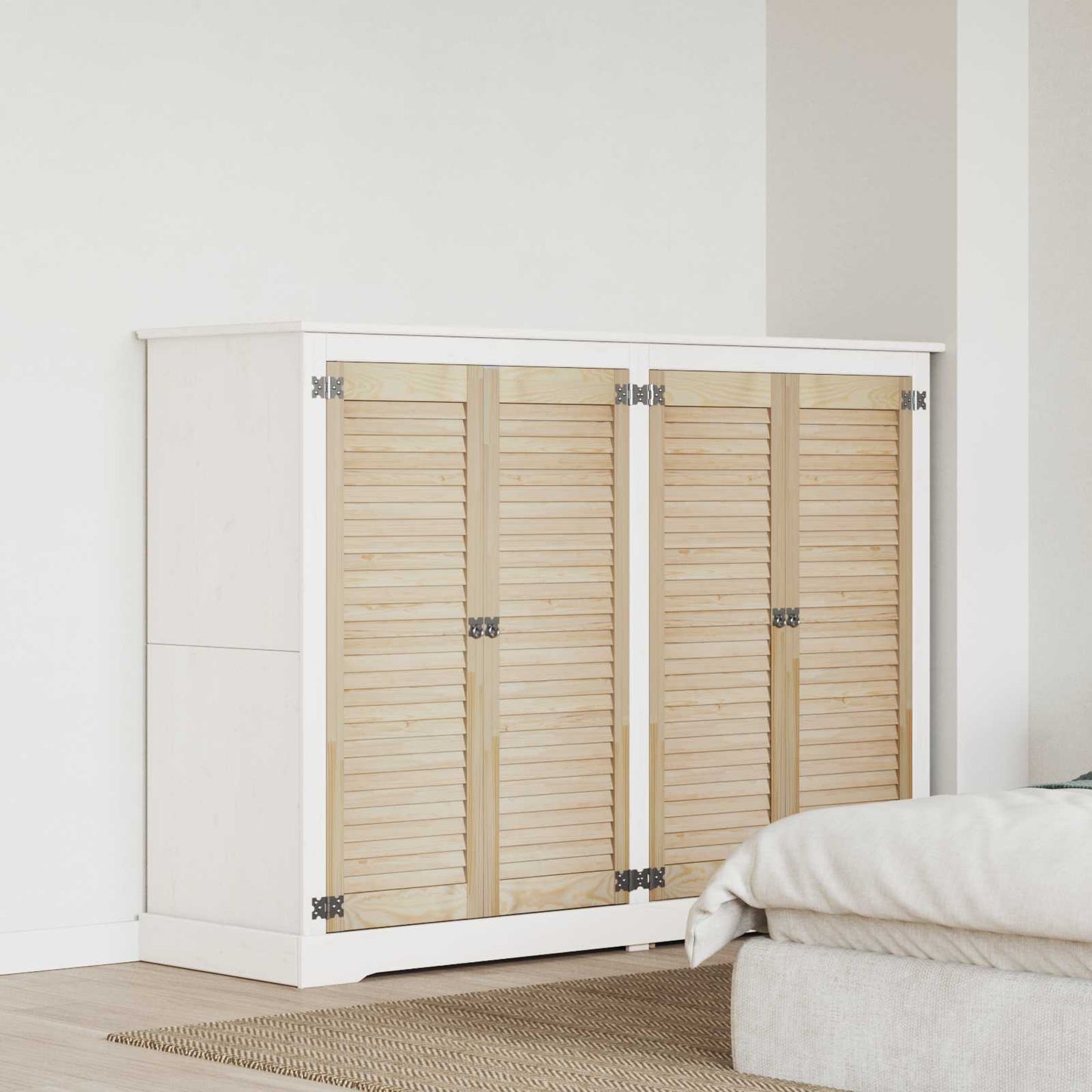 Vidaxx puerta de armario 4 piezas madera de pino maciza natural 110 x 2,1 x 39,5 cm