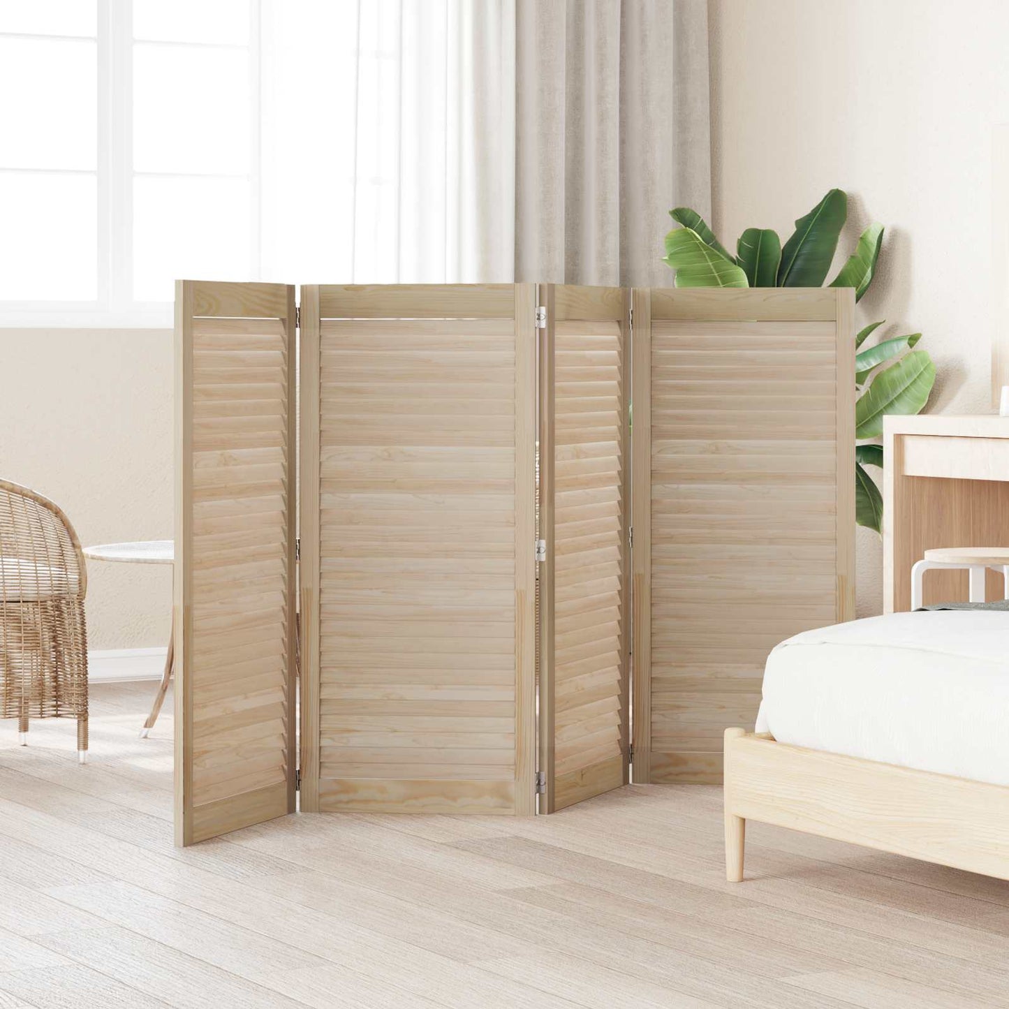 Vidaxxl puerta de armario 4 piezas madera de pino maciza natural 110 x 2 x 49,5 cm