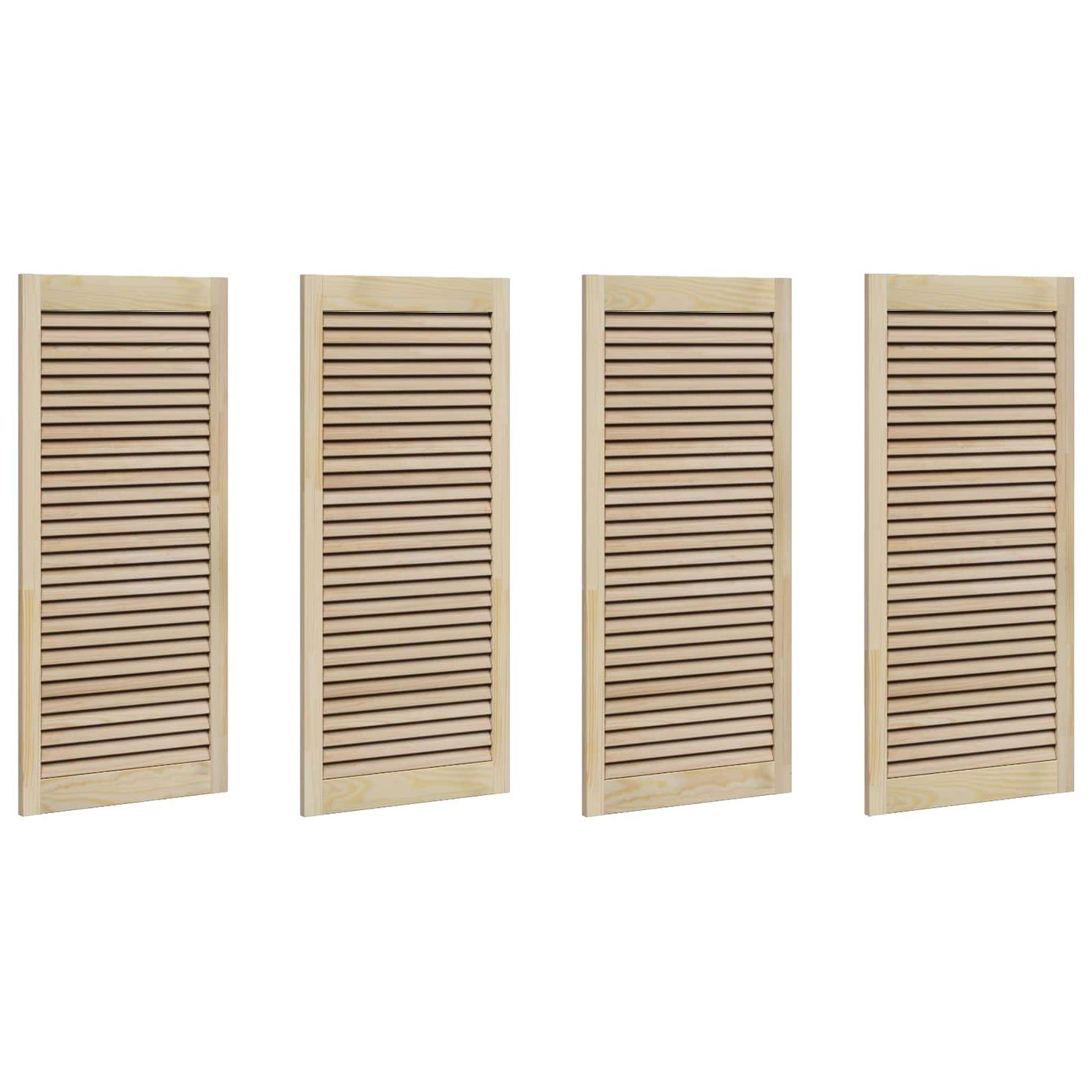 Vidaxxl puerta de armario 4 piezas madera de pino maciza natural 110 x 2 x 49,5 cm