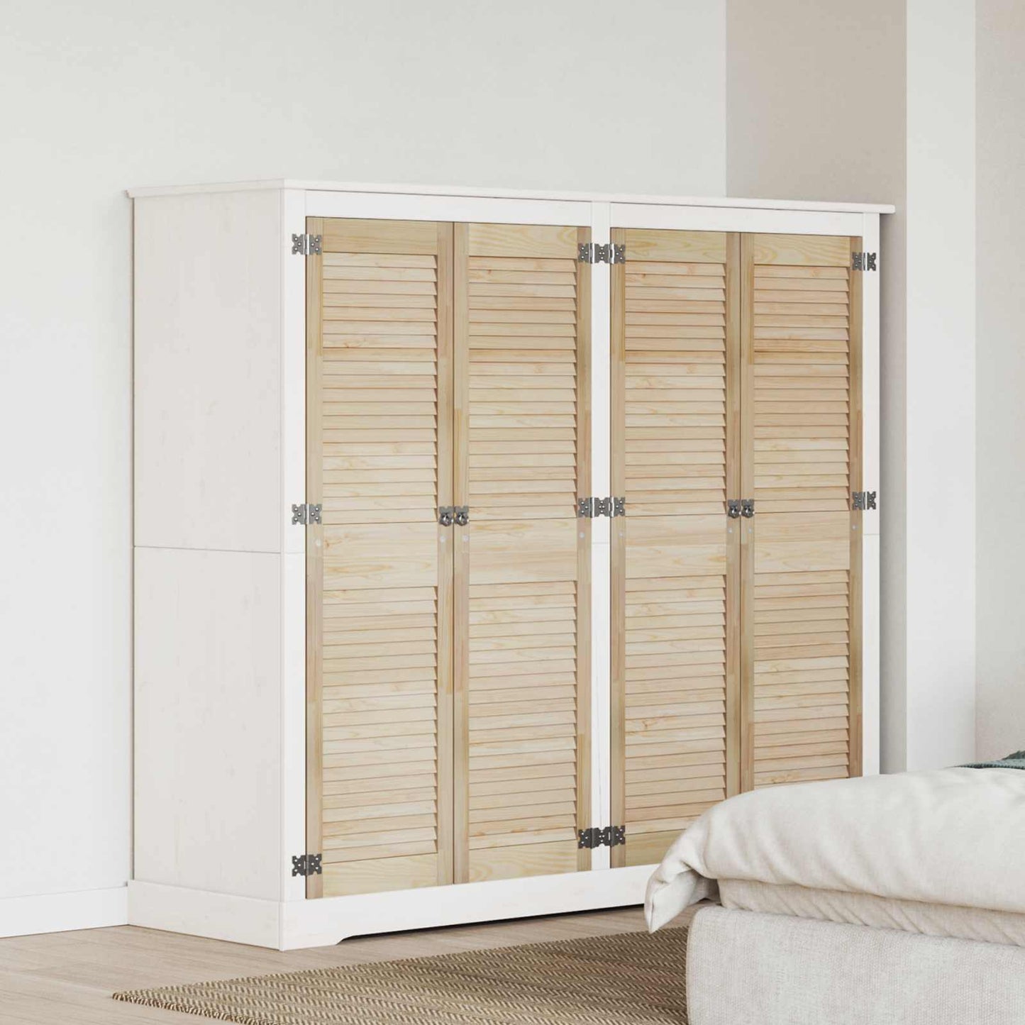 Vidaxx puerta de armario 4 piezas madera de pino maciza natural 140,5 x 2,1 x 39,5 cm
