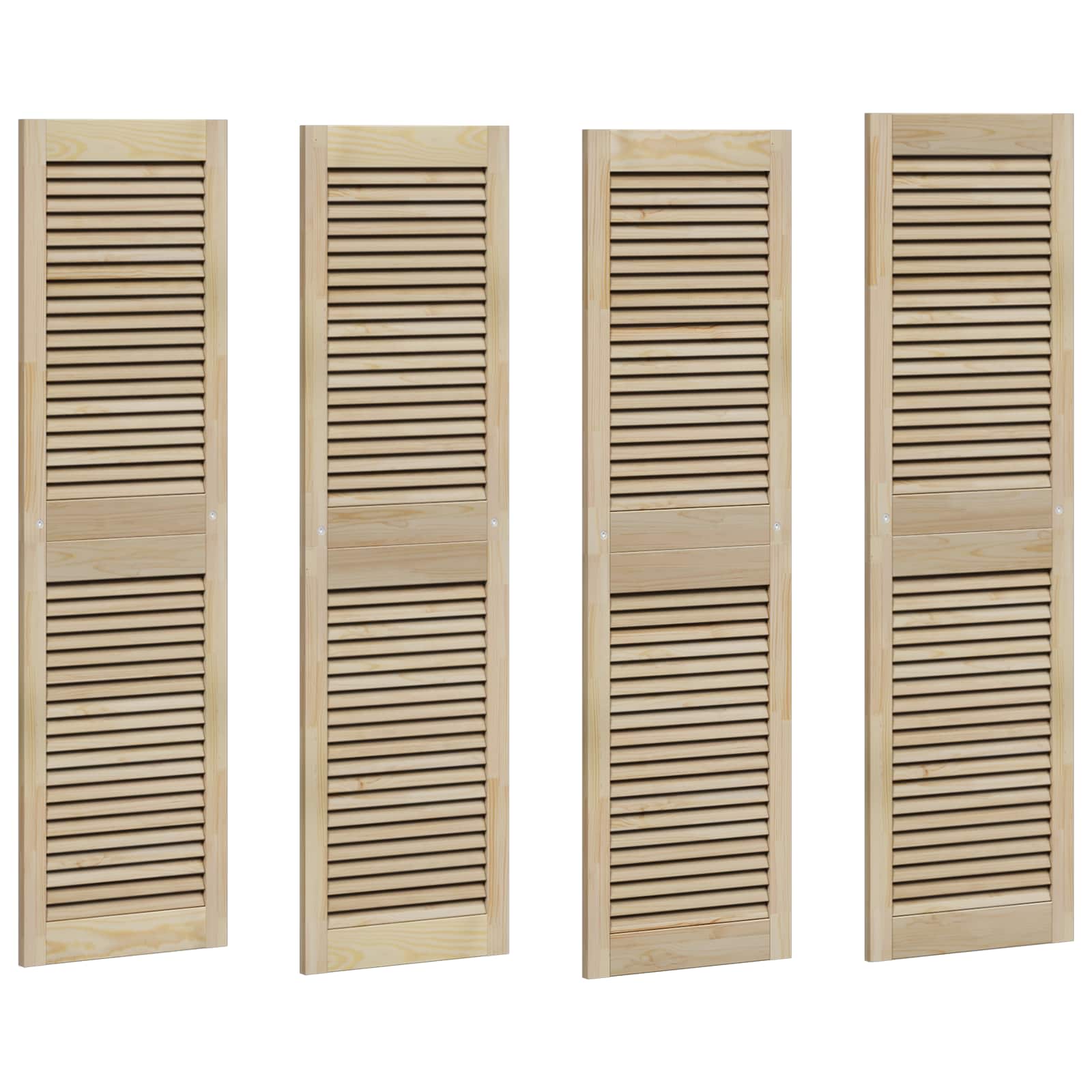 Vidaxl kastdeur 4 pcs naturel 140,5 x 2,1 x 39,5 cm massief grenenhout