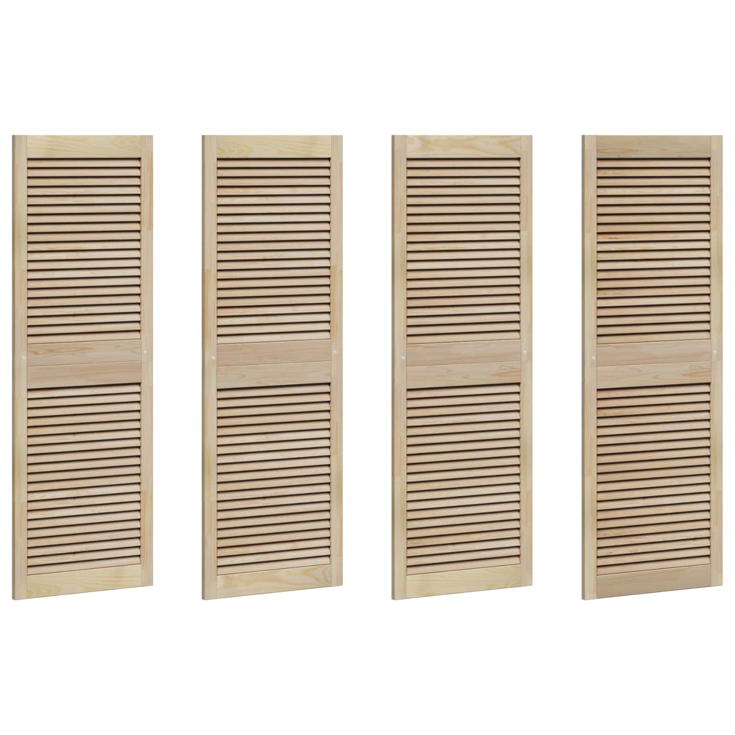 Vidaxl kastdeur 4 pcs naturel 140.5 x 2 x 59.5 cm massief grenenhout