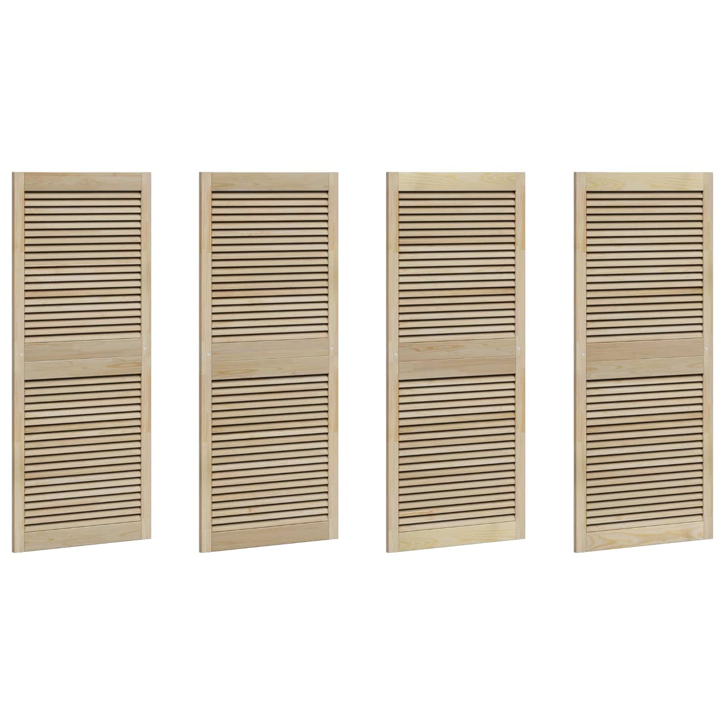 Vidaxl kastdeur 4 pcs naturel 140,5 x 2,1 x 59,5 cm massief grenenhout