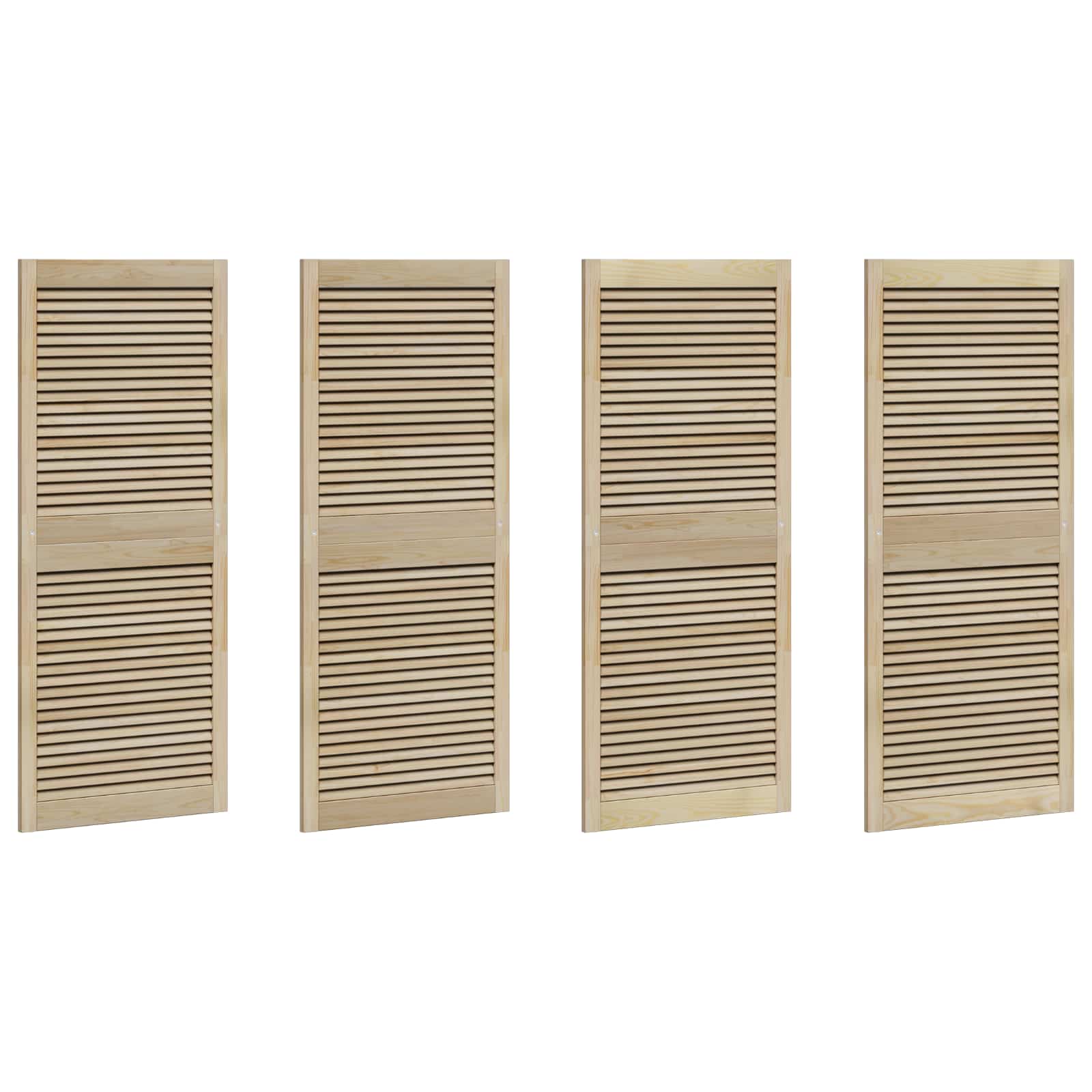 Vidaxl kastdeur 4 pcs naturel 140,5 x 2,1 x 59,5 cm massief grenenhout