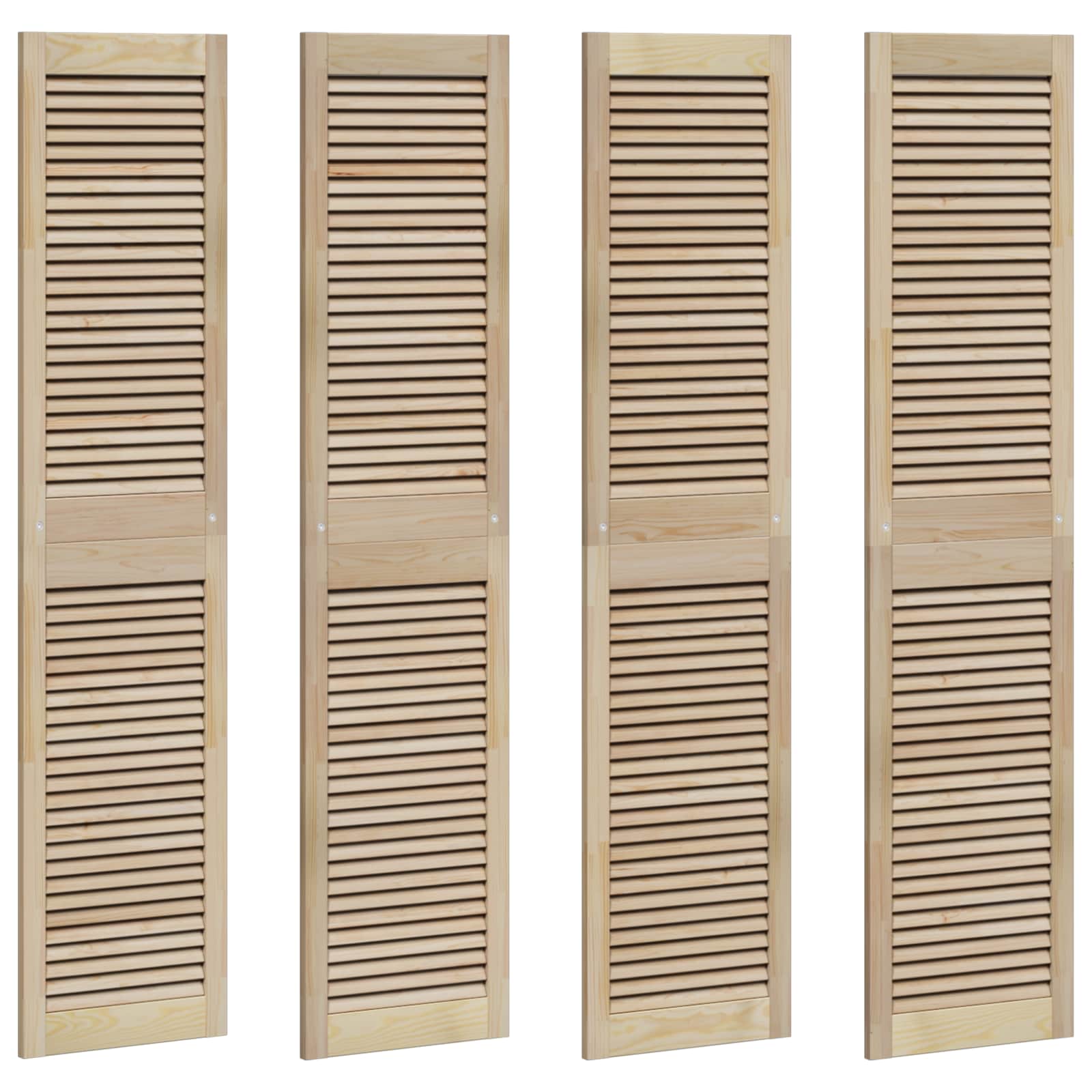 Vidaxl kastdeur 4 pcs naturel 170 x 2,1 x 39,5 cm massief grenenhout