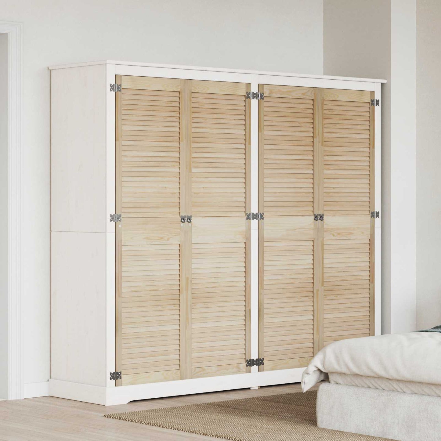 Vidaxxl puerta de armario 4 piezas madera de pino maciza natural 170 x 2,1 x 49,5 cm