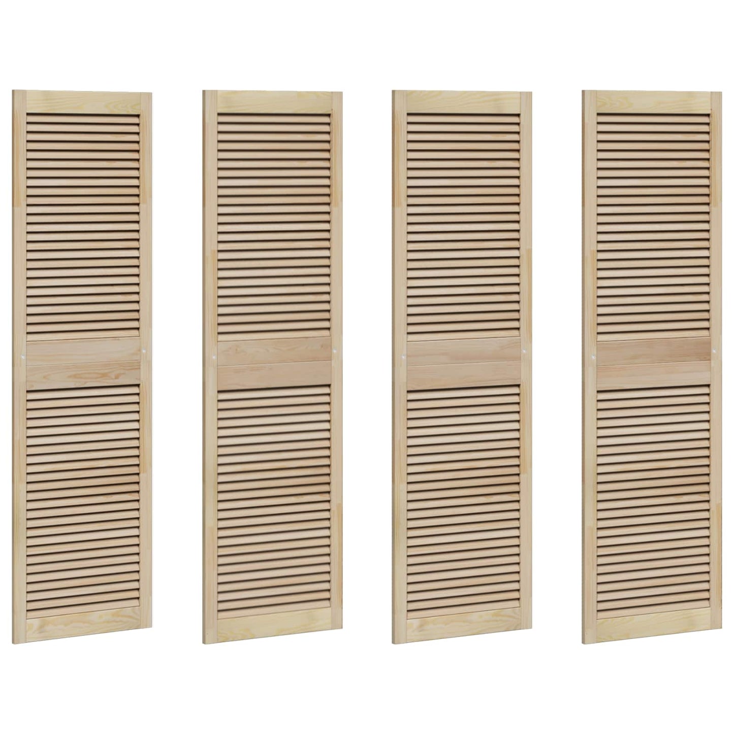 Vidaxxl puerta de armario 4 piezas madera de pino maciza natural 170 x 2,1 x 49,5 cm