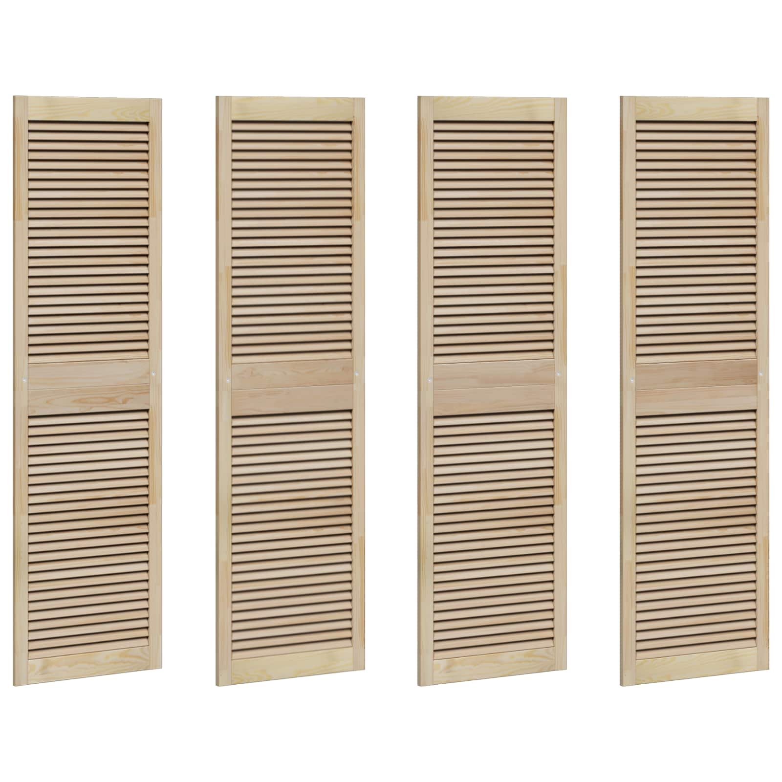 Vidaxl kastdeur 4 pcs naturel 170 x 2,1 x 49,5 cm massief grenenhout