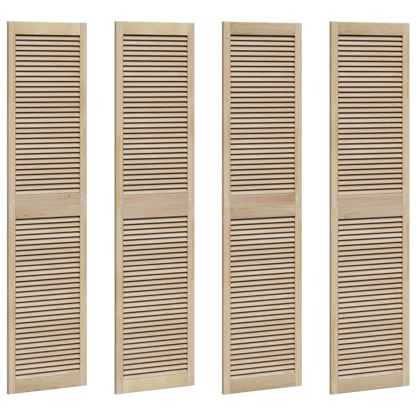 Vidaxl kastdeur 4 pcs naturel 201 x 2,1 x 49,5 cm massief grenenhout