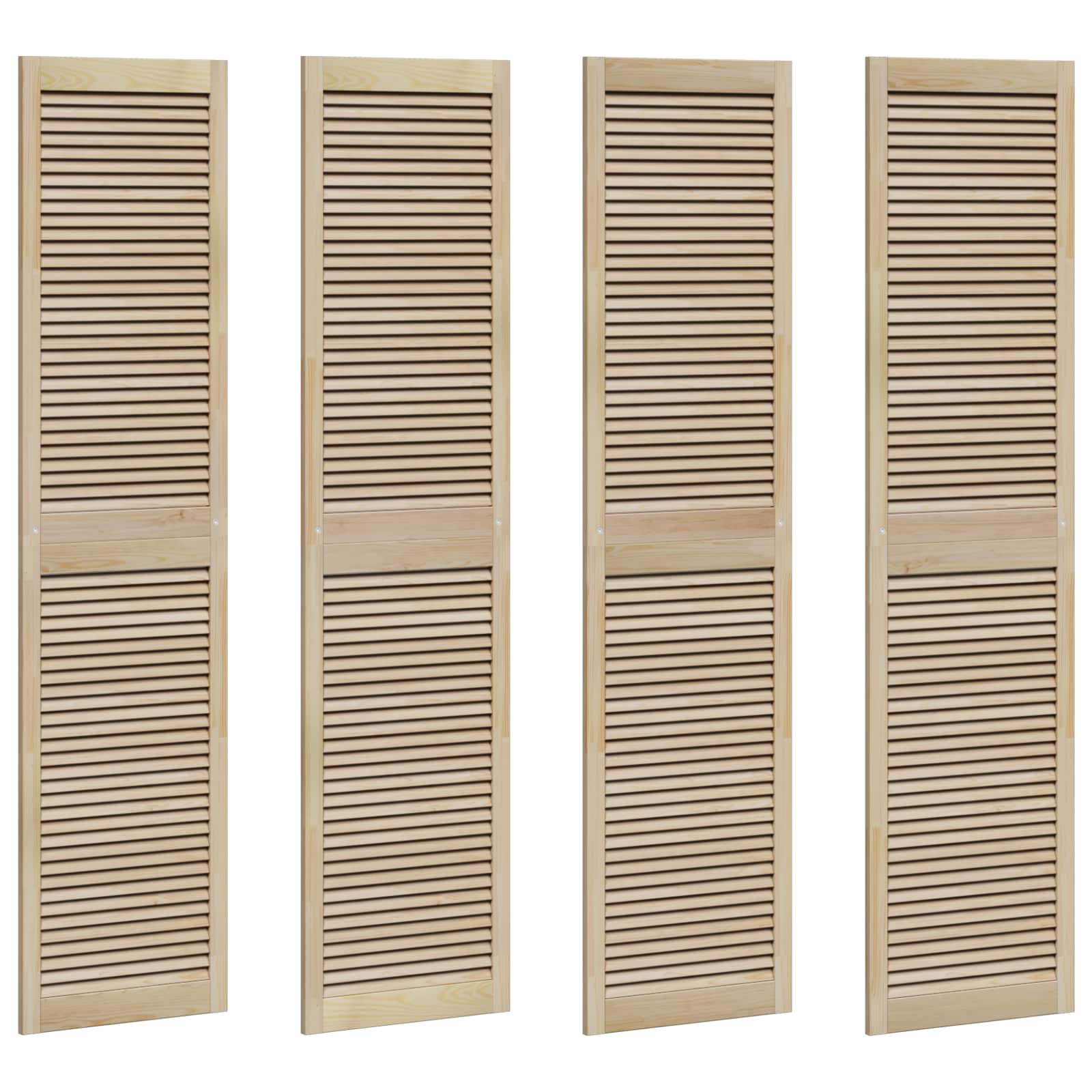 Vidaxl kastdeur 4 pcs naturel 201 x 2,1 x 49,5 cm massief grenenhout