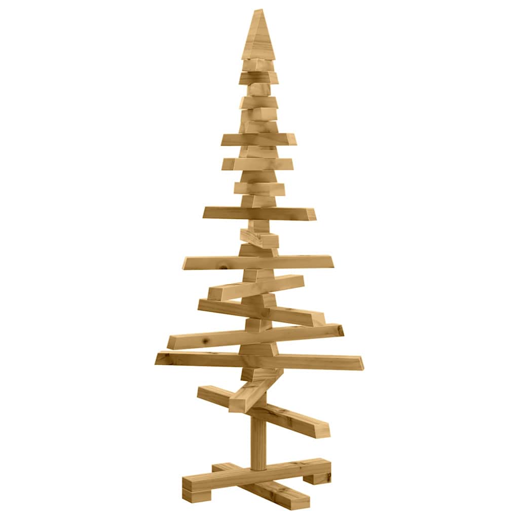 Árbol de Navidad de madera VidaXL con madera de pino maciza marrón estándar de 90 cm
