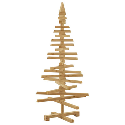 Vidaxl houten kerstboom met standaard bruin 120 cm massief grenenhout