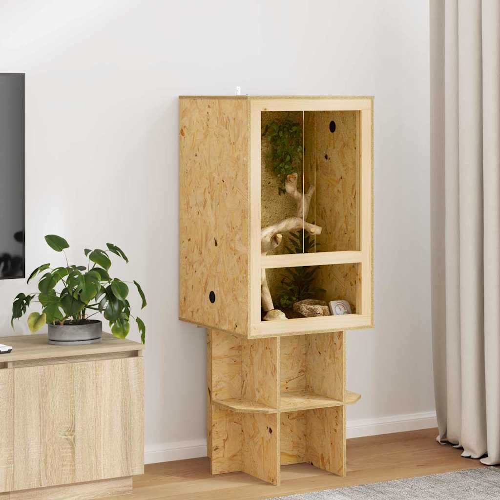 Vidaxl terrario marrón 50 x 50 x 80 cm osb