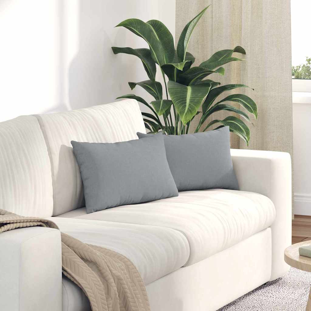 Cuscini per divano VidaXL 2 pezzi in tessuto grigio chiaro 50 x 30 cm