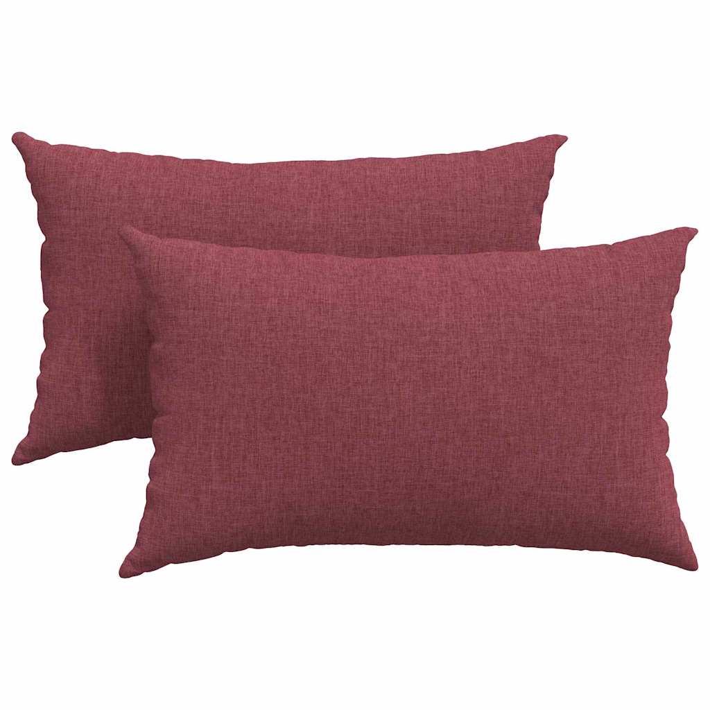 Cuscini per divano VidaXL 2 pezzi tessuto rosso vino 50 x 30 cm