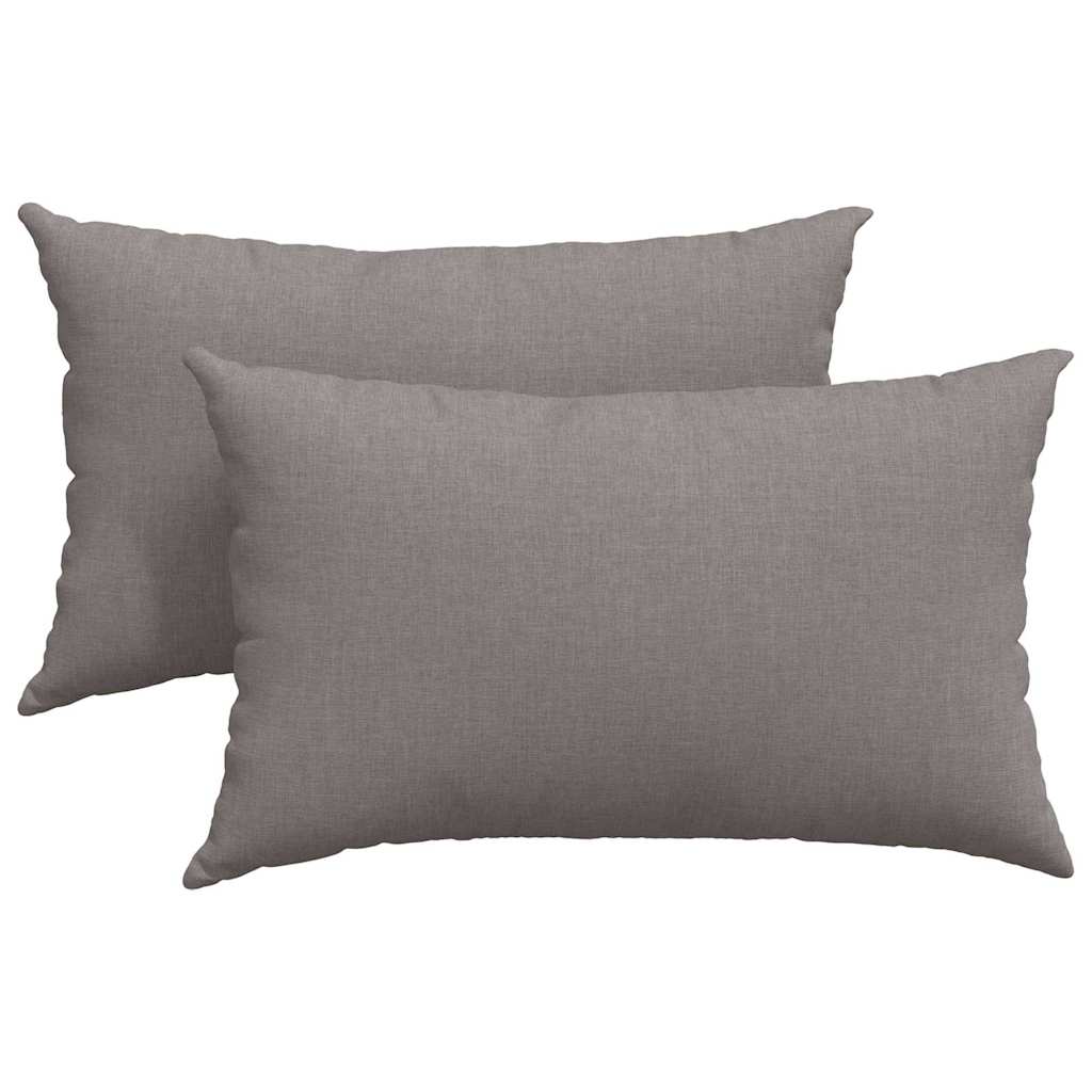 VidaXL cojines de sofá 2 piezas gris pardo 50 x 30 cm tela