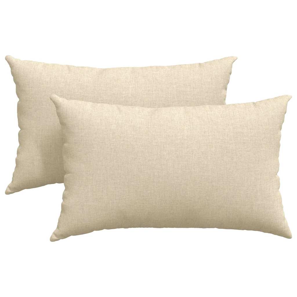 VidaXL cojines de sofá 2 piezas crema 50 x 30 cm tela