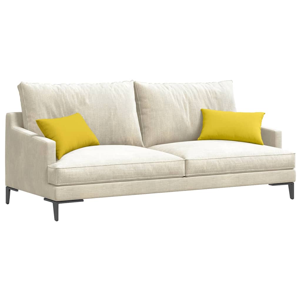 VidaXL cojines de sofá 2 piezas tejido amarillo claro 50 x 30 cm