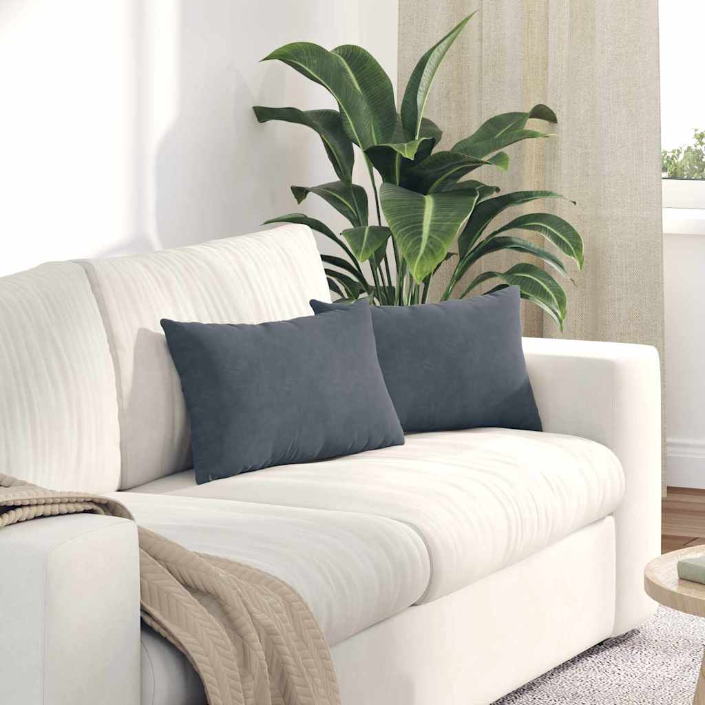 Cuscini per divano VidaXL 2 pezzi in tessuto a corde grigio scuro 50 x 30 cm