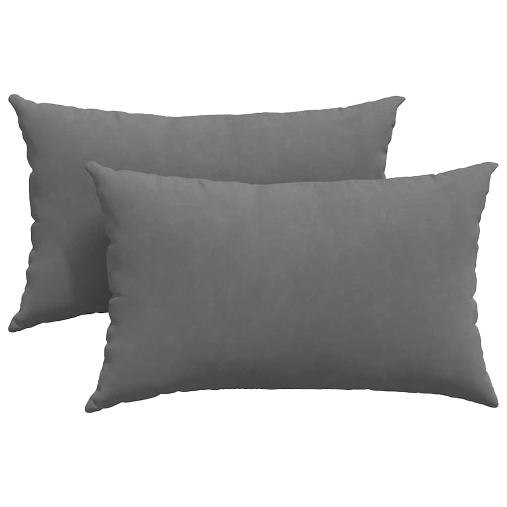 VidaXL cojines de sofá 2 piezas tela gris oscuro 50 x 30 cm